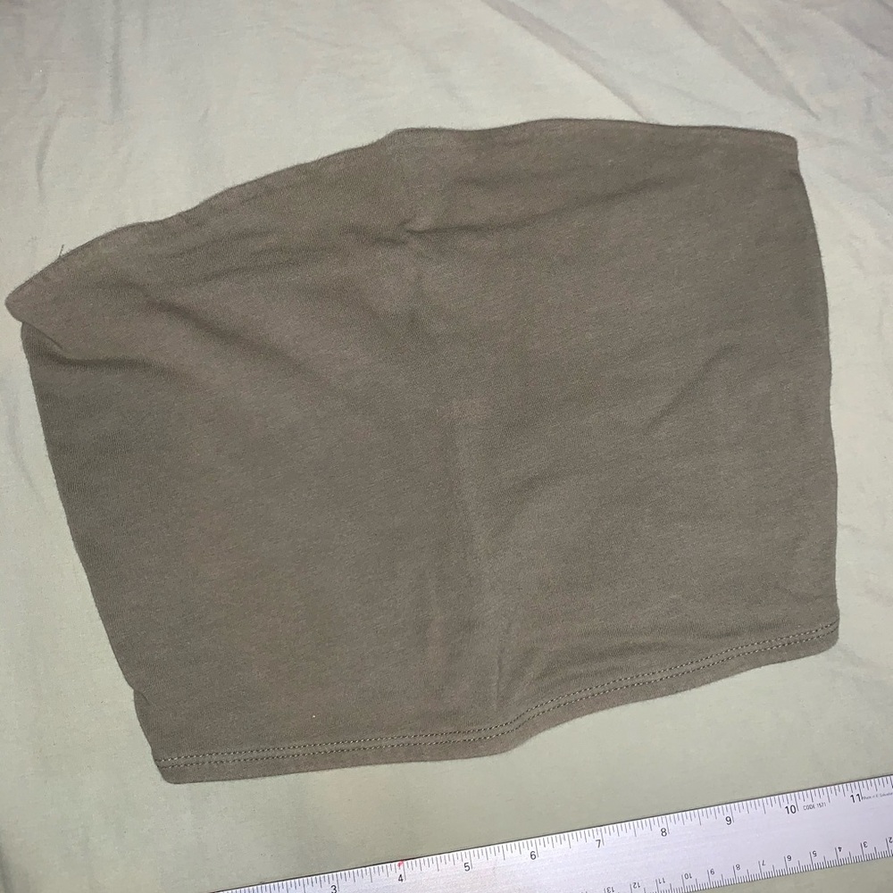 olive green tube top